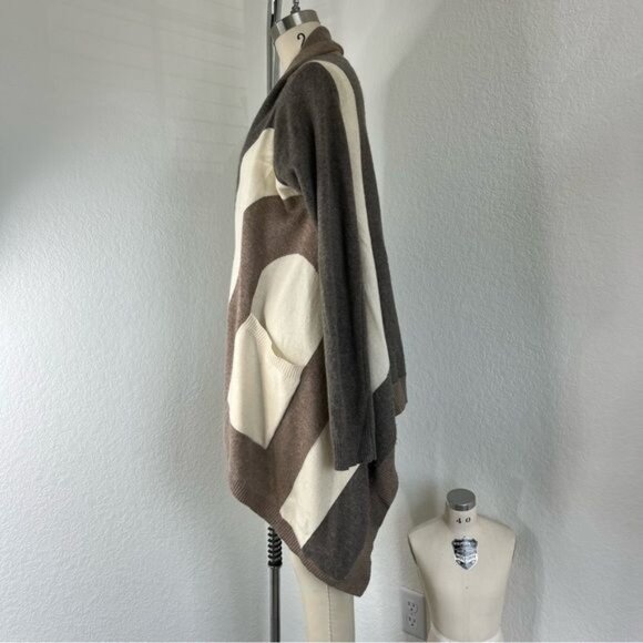 Quinn Cashmere Striped Cardigan Wrap - Picture 3 of 8